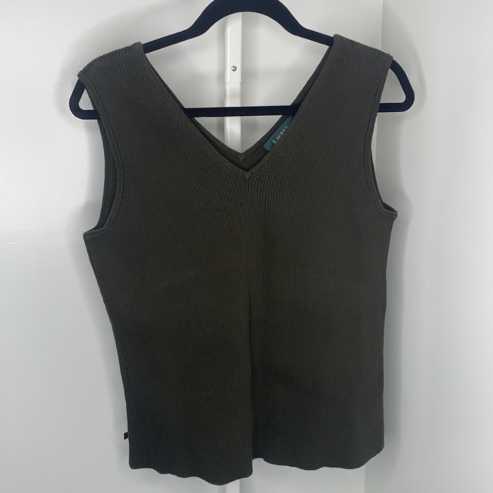 Lauren Ralph Lauren Green Women’s Cotton Sweater Vest